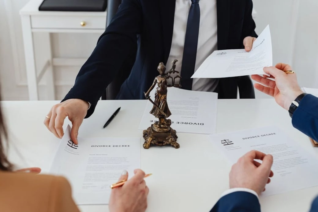 Person at paperwork